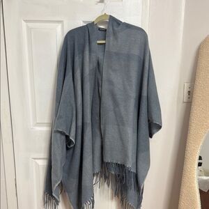 Steve Madden Charcoal Fringe Poncho